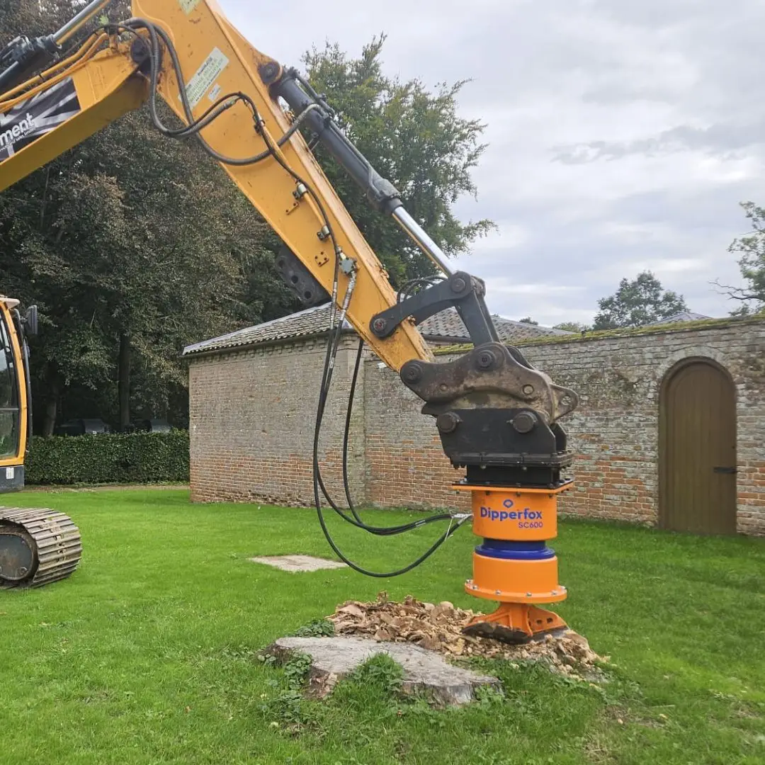 Excavator Mounted Stump Plane